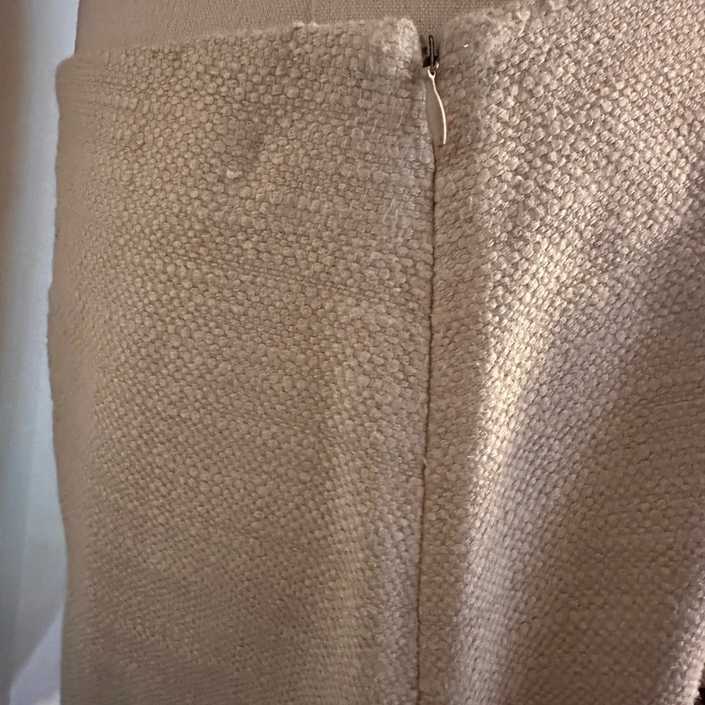 Tory Burch Denise A-line cream silk lined 8 zipper tweed textured mini skirt - Picture 8 of 15